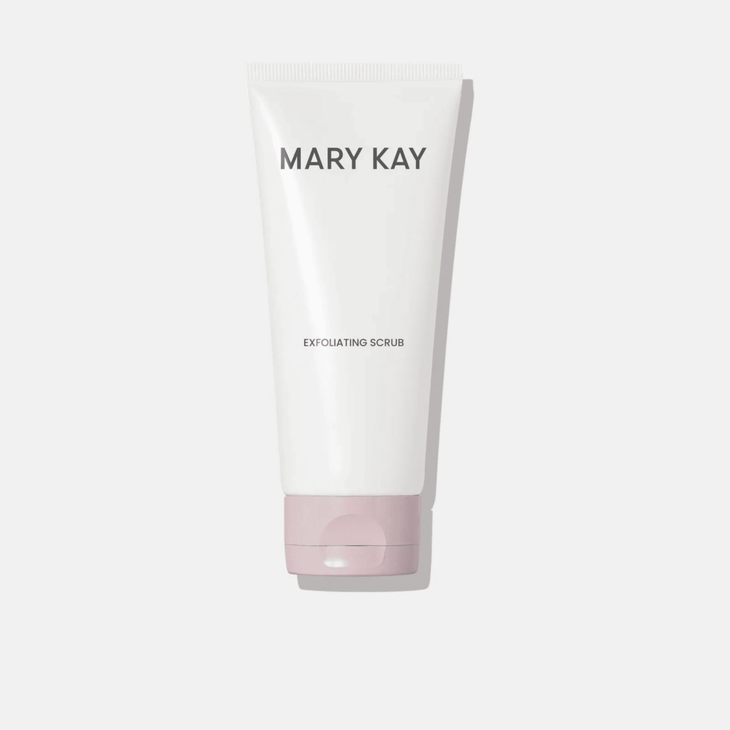 Fotografia da embalagem do esfoliante facial mary kay, utilizada para ilustrar artigo sobre o esfoliante mary kay.