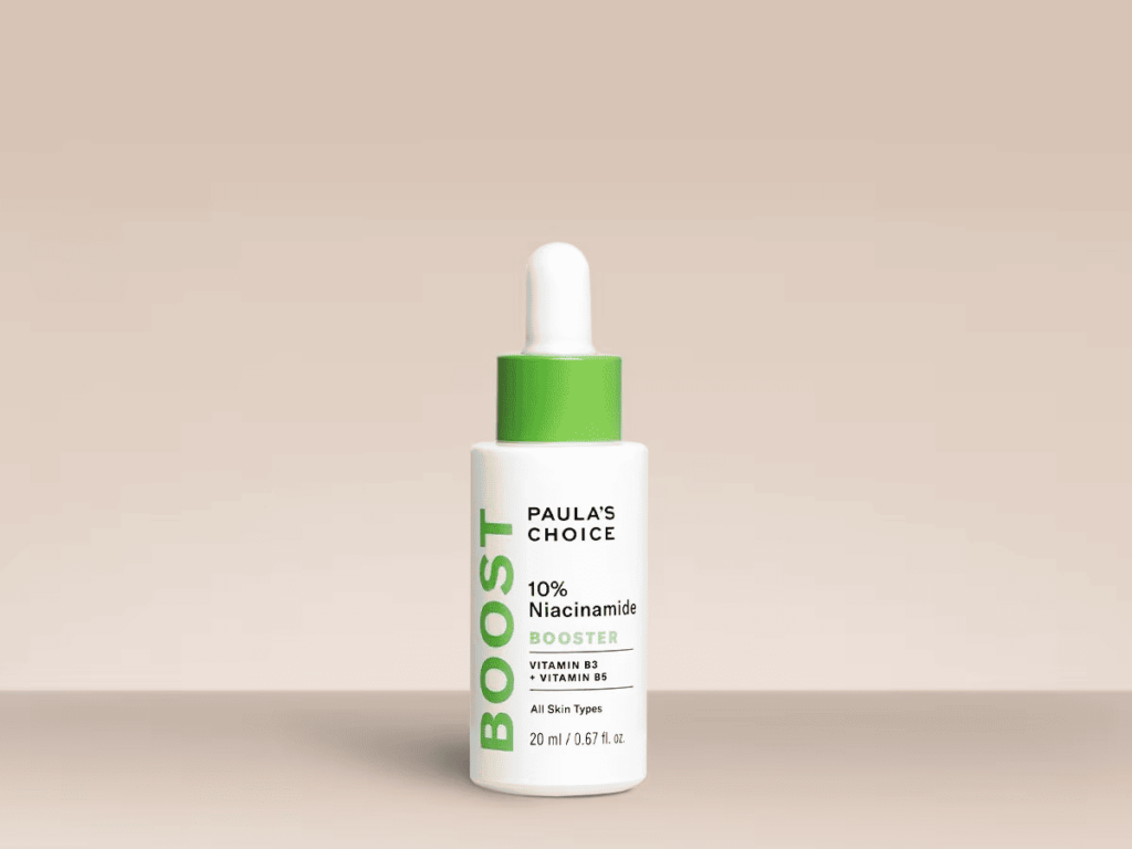 Fotografia da embalagem do produto Paula's Choice 10% Niacinamide Booster, utilizada para ilustrar artigo sobre niacinamida pra que serve.