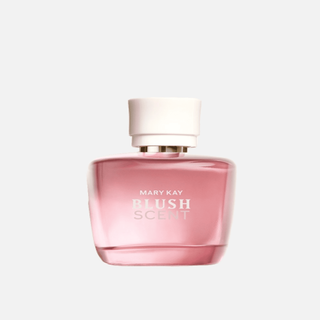 Fotografia da embalagem do perfume Blush Scent, utilizada para ilustrar artigo sobre qual o melhor perfume mary kay.